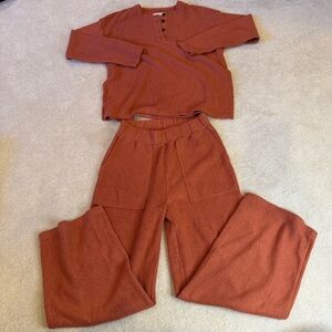 Madewell Deep Coral Soft Lounge Set Size XXS